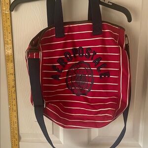 Aeropostale Red and White Striped Bag practically brand new